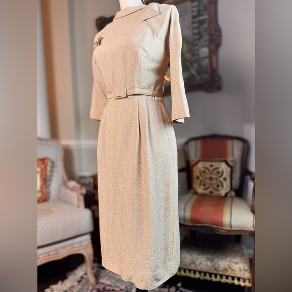 Vintage 1960’s Jannell Of California Dress w Vintage Brooch - Size Small - Picture 7 of 14